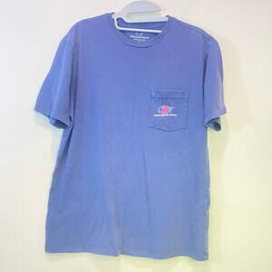 Vineyards Cotton Breast  Cancer awareness Tee Blue Wash Small Men